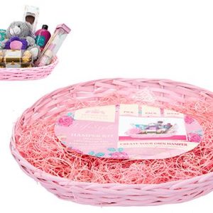 PINK OVAL SLOPED EASTER HAMPER BASKET
