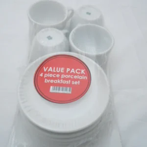 8 PCE PORCELAIN WHITE BREAKFAST SET