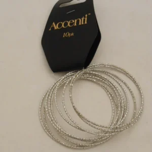 10 PACK SILVER BANGLES